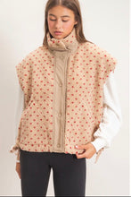 Load image into Gallery viewer, Red Polka Dot Sherpa Vest