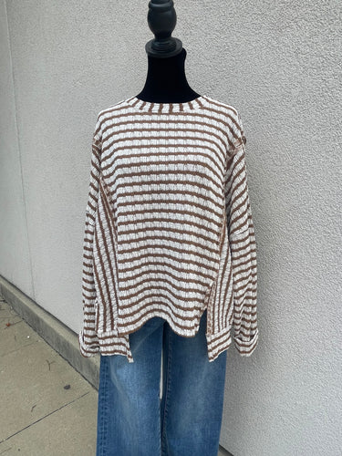 Latte Texture Stripe Top