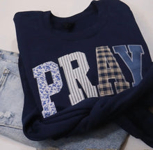 Load image into Gallery viewer, Navy Pray Crewneck