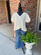 Load image into Gallery viewer, Butter Yellow Gingham Top