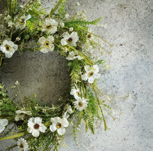 Load image into Gallery viewer, White Wildflower Wreath 22"