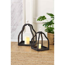 Load image into Gallery viewer, Mud Pie Black Tabletop Lanterns