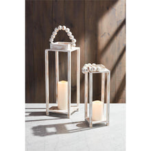 Load image into Gallery viewer, White Bead Handle Lantern Set