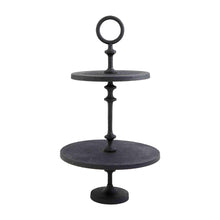 Load image into Gallery viewer, Mud Pie Black Iron Tiered Server