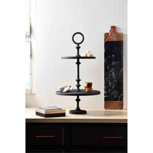 Load image into Gallery viewer, Mud Pie Black Iron Tiered Server