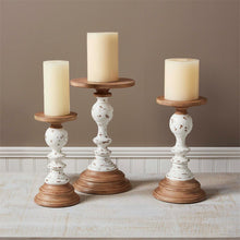 Load image into Gallery viewer, Mud Pie Two Tone Stained Candle Sticks
