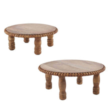 Load image into Gallery viewer, Mangowood Beaded Pedestal Riser