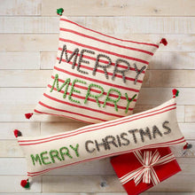 Load image into Gallery viewer, Merry Christmas Yarn Lumbar Pillow