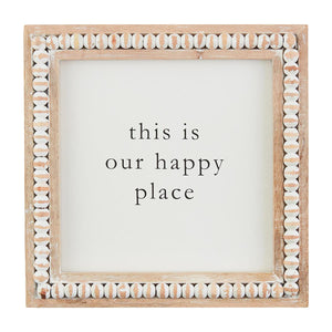 This is our happy place beaded sign