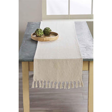 Load image into Gallery viewer, Off White Fringe Table Runner