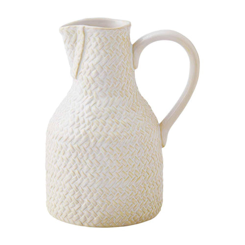 Basketweave Stoneware Pitcher