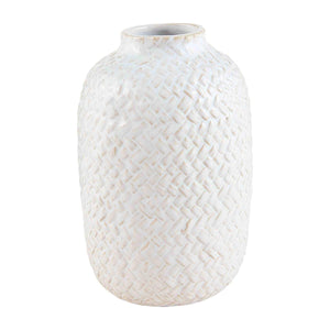 Basketweave Stoneware Vase