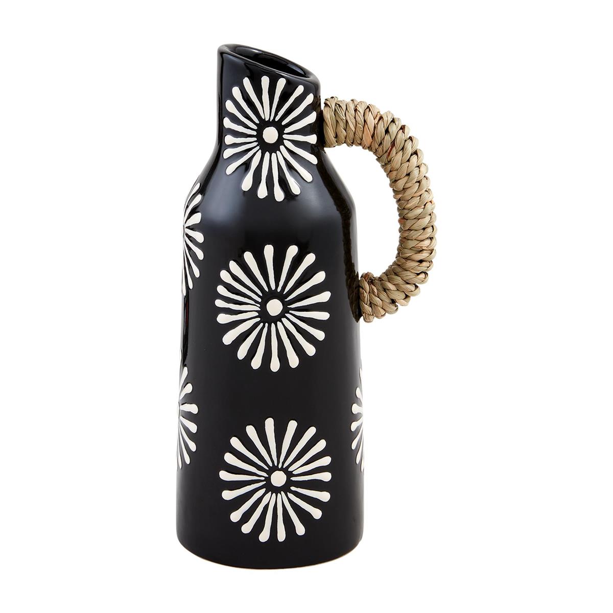 Black Pattern Bud Vase