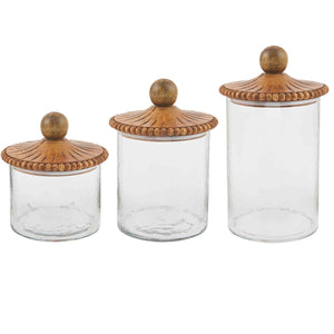 Mud Pie Stained Top Canister Set