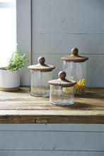 Load image into Gallery viewer, Mud Pie Stained Top Canister Set