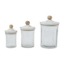 Load image into Gallery viewer, Wood Knob Glass Canisters