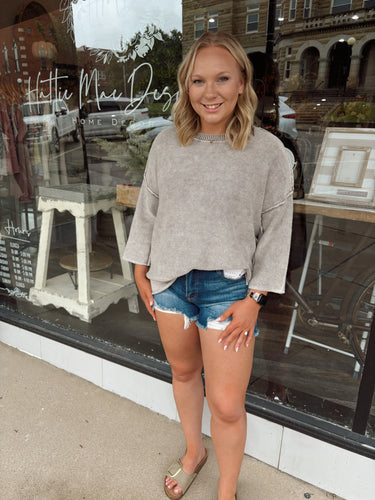 Relaxed Quarter Sleeve Sweater
