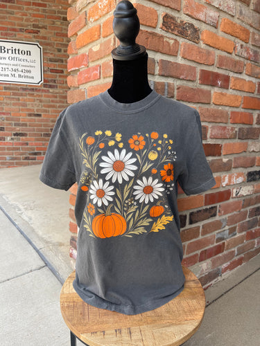 Fall Floral Pumpkin Graphic Tee