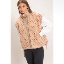 Load image into Gallery viewer, Red Polka Dot Sherpa Vest
