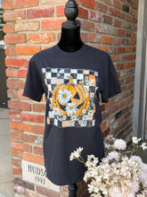 Load image into Gallery viewer, Checkered Daisy Pumpkin Graphic Tee