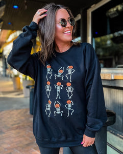 Black Dancing Skele Crewneck