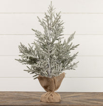 Load image into Gallery viewer, Snowy Pine Tree w/ Burlap Base