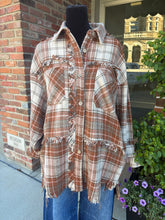 Load image into Gallery viewer, Pumpkin Pickin Frayed Edge Shacket