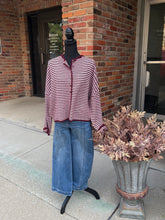 Load image into Gallery viewer, Burgundy Mix Drop Shoulder Cardigan