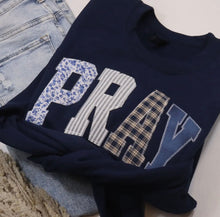 Load image into Gallery viewer, Navy Pray Crewneck