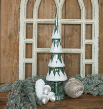 Load image into Gallery viewer, Lighted Snowy Blue Tree