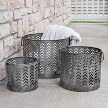 Load image into Gallery viewer, Chevron Metal Baskets