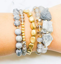 Load image into Gallery viewer, Druzy Natural Stretch Bracelet Set