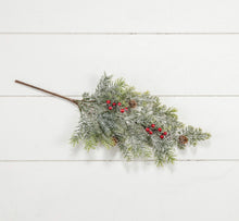 Load image into Gallery viewer, Snow mix pine and berry spray