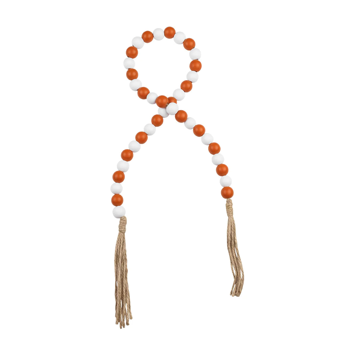 Orange & White Beaded Tassel