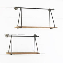 Load image into Gallery viewer, Modern Hanging Reclaimed Wood Shelf