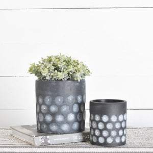 Charcoal Polka Dot Planters