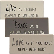 Load image into Gallery viewer, Live, Love, Dance Wood Block