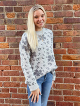 Load image into Gallery viewer, Grey Leopard Sweater Top