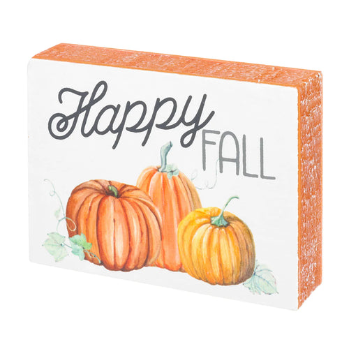 Happy Fall Weathered Mini Block