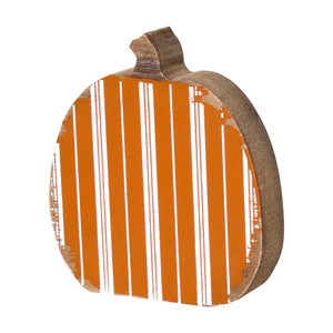 Orange Striped Pumpkin Sitter