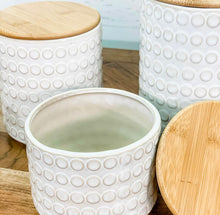 Load image into Gallery viewer, Wood Top Dot Canisters