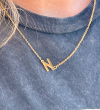 Load image into Gallery viewer, Dainty Sideways Initial Necklace