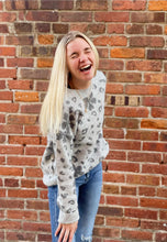 Load image into Gallery viewer, Grey Leopard Sweater Top