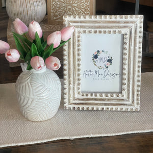 Whitewash Beaded Photo Frame