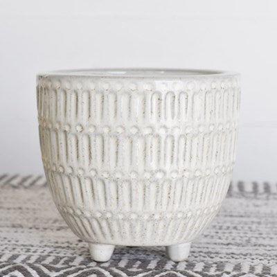 Tribal Stripe Footed Planter